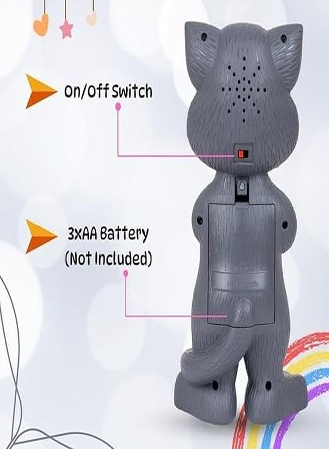 BRAVIADECOR Bravia Interactive Talking Tom Cat Toy for Kids, Voice Repeat, Story & Music Features, Grey Colour, 3+ Years Model- 37 - Image 2